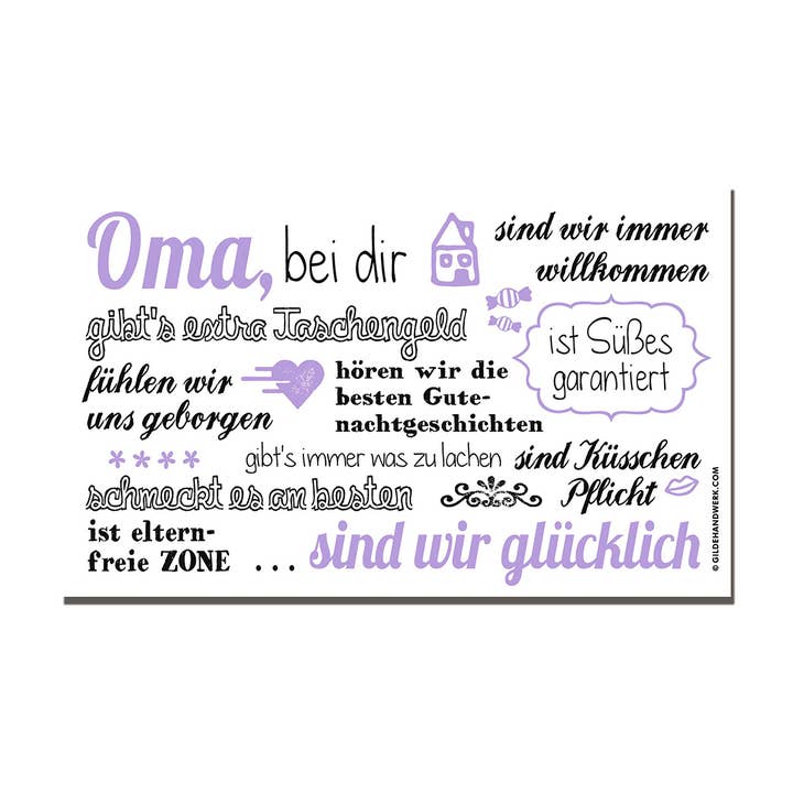 Brettch „Bedstemor, med dig er vi... VE 6 for engroshandel hos Gilde Handwerk Macrander GmbH & Co. KG