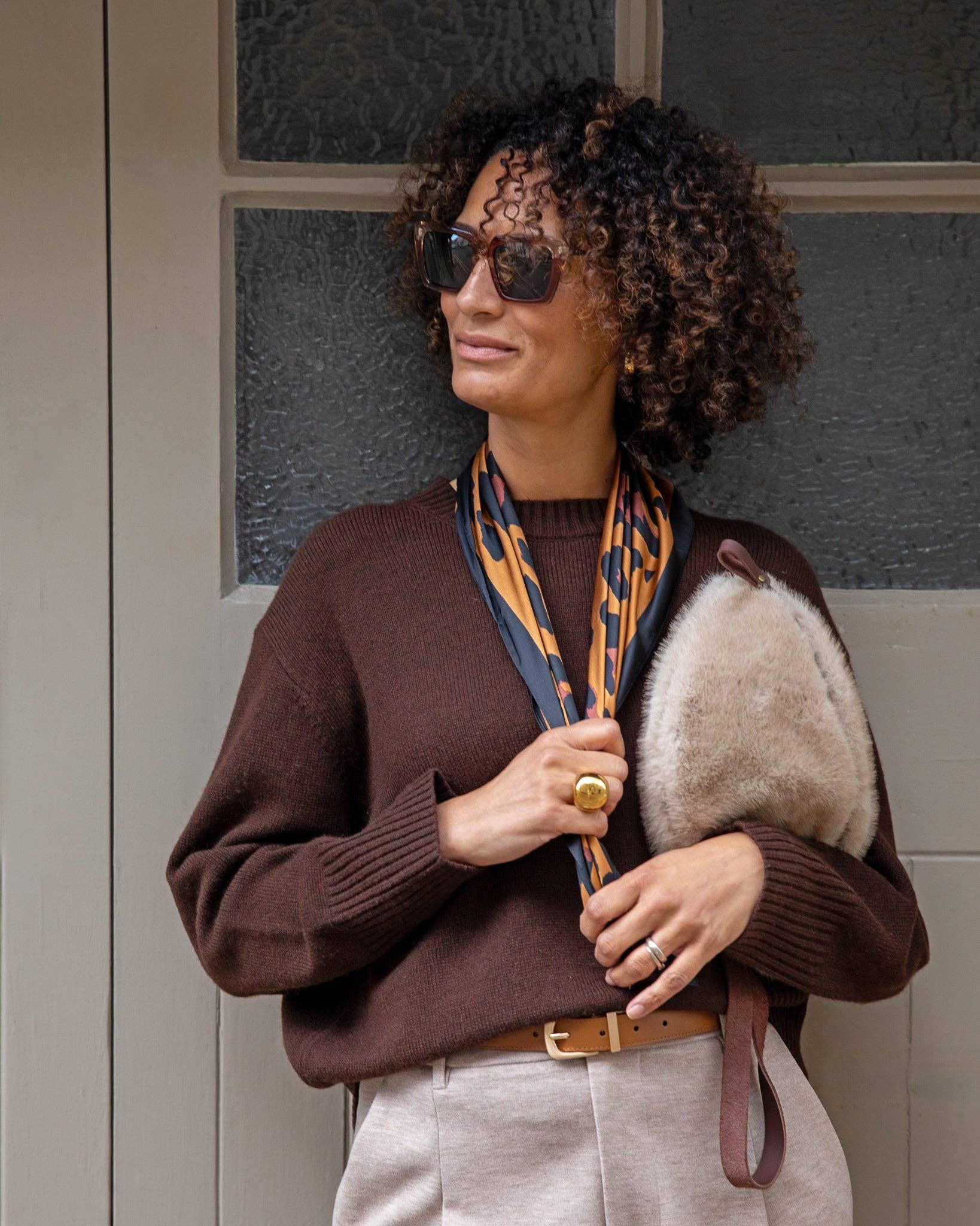 CHALK - Vente Écharpe – femme - Écharpe Luna | Grand Imprimé Léopard0