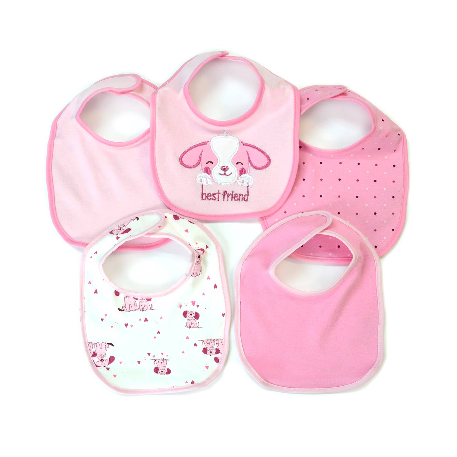 Lollipop Dreams - Wholesale Bib - Baby - 5 Pack Soft Cotton Poly Embroidered Baby Bibs1