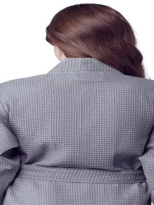 Lotus Linen - Wholesale Robe – Women's - Knee-Length Waffle Robe for Women59