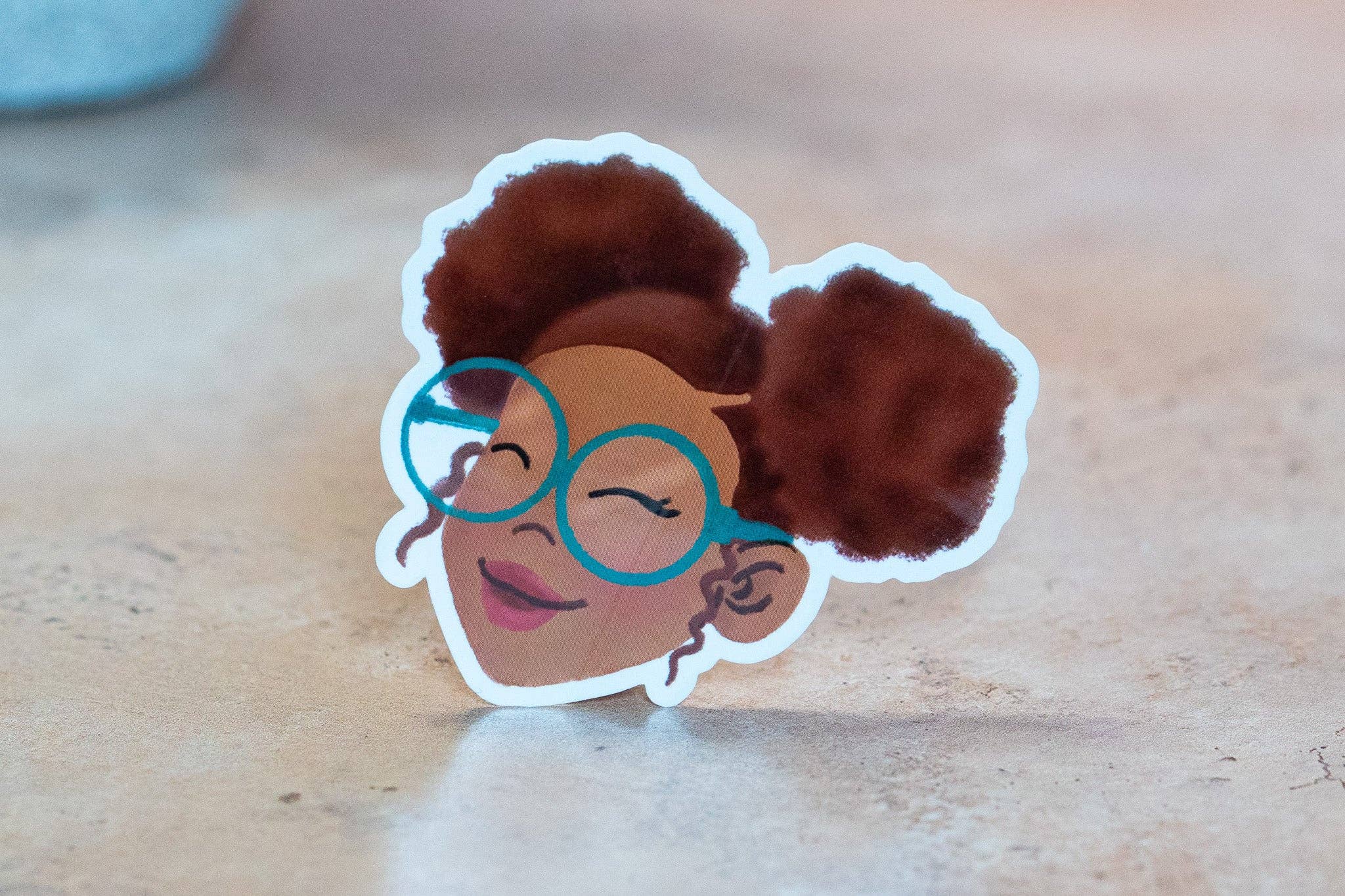 Pounded Yam Productions – Engroshandel Klistermærke – Sort pige frisurer klistermærker: Afro-puffs2