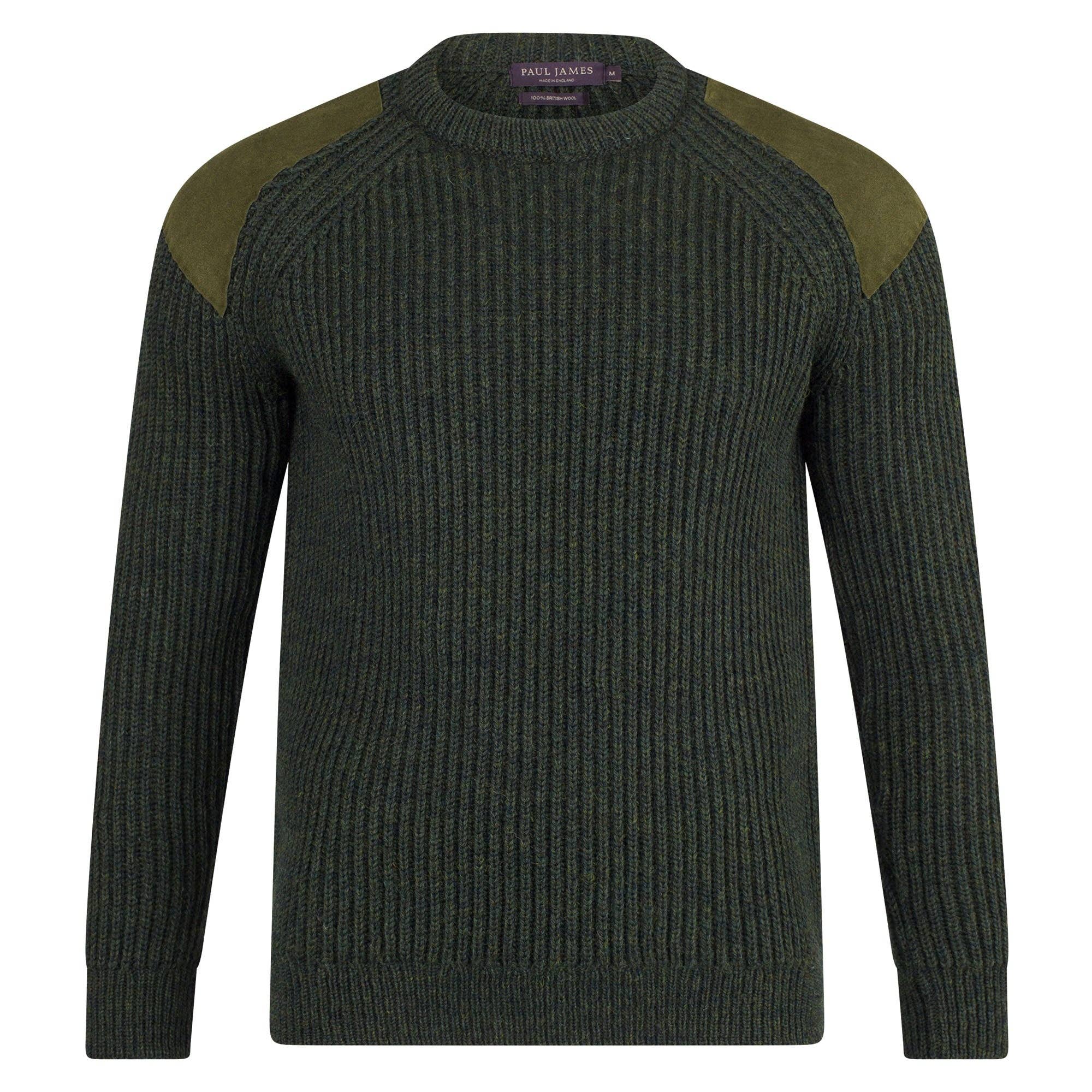 Paul James Knitwear – wholesale Pullovertröja - Herr – Mens Chunky Brittisk Ull Ribbed Shooting Jumper16
