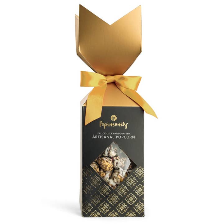 Popinsanity Popcorn & Confections - Wholesale Popcorn - Cookies & Cream Gourmet Popcorn - Elegant Crown Gift Box