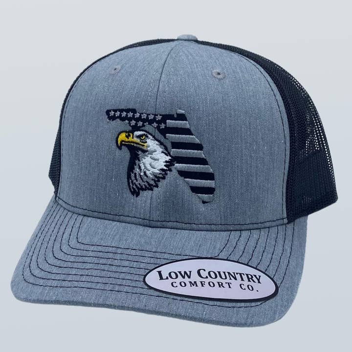 Chapeau Floride USA Eagle chiné/noir pour la vente par Riverbed Threads