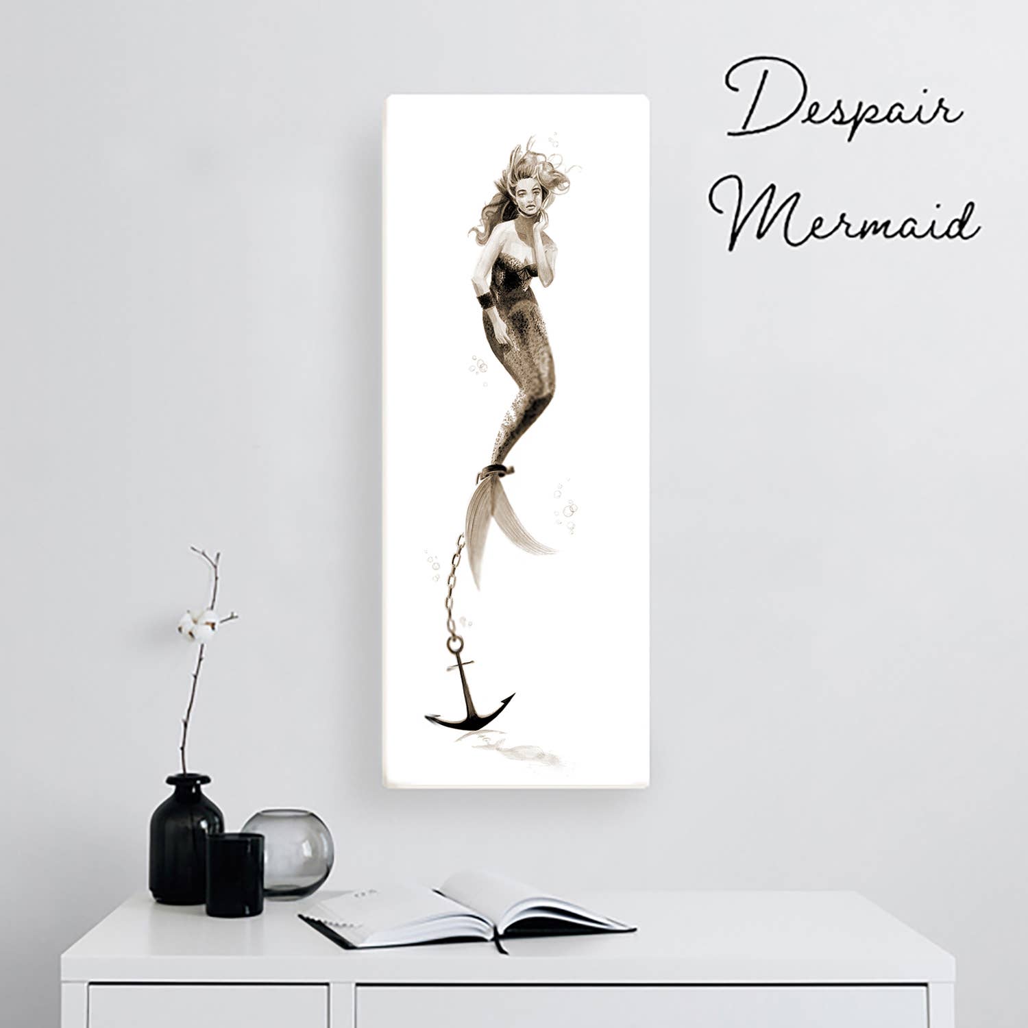 Jennie Rutz - Wholesale Art print - 8 x 20" Canvas Mermaid Print- Ready to Hang3