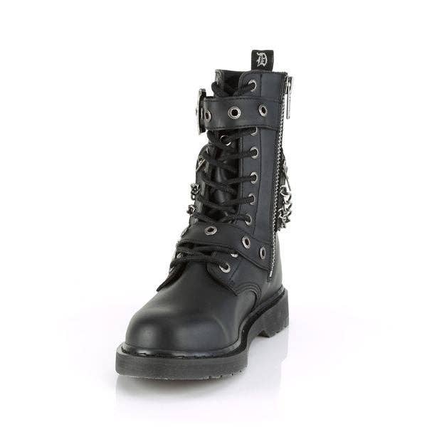 Demonia Bolt 250 Black Vegan Leather Mid-Calf Boots for wholesale on Faire5