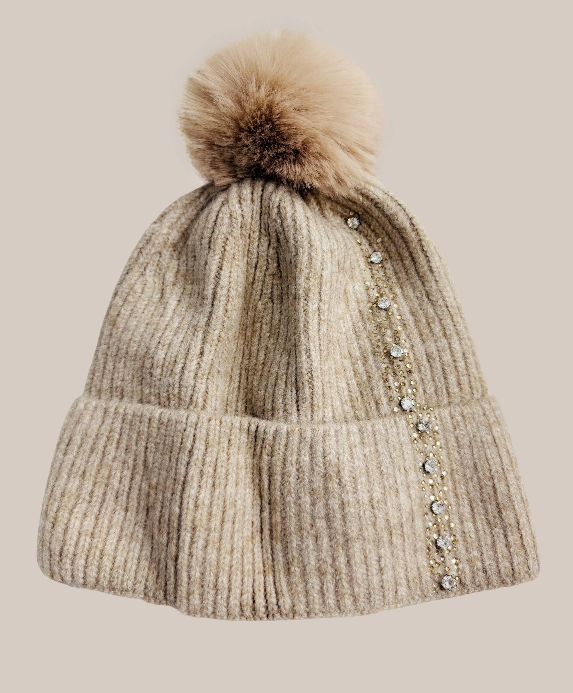 JC Sunny Fashion - Venta al por mayor Gorro de lana - Mujer - Gorro de Punto Adornado con Borla4