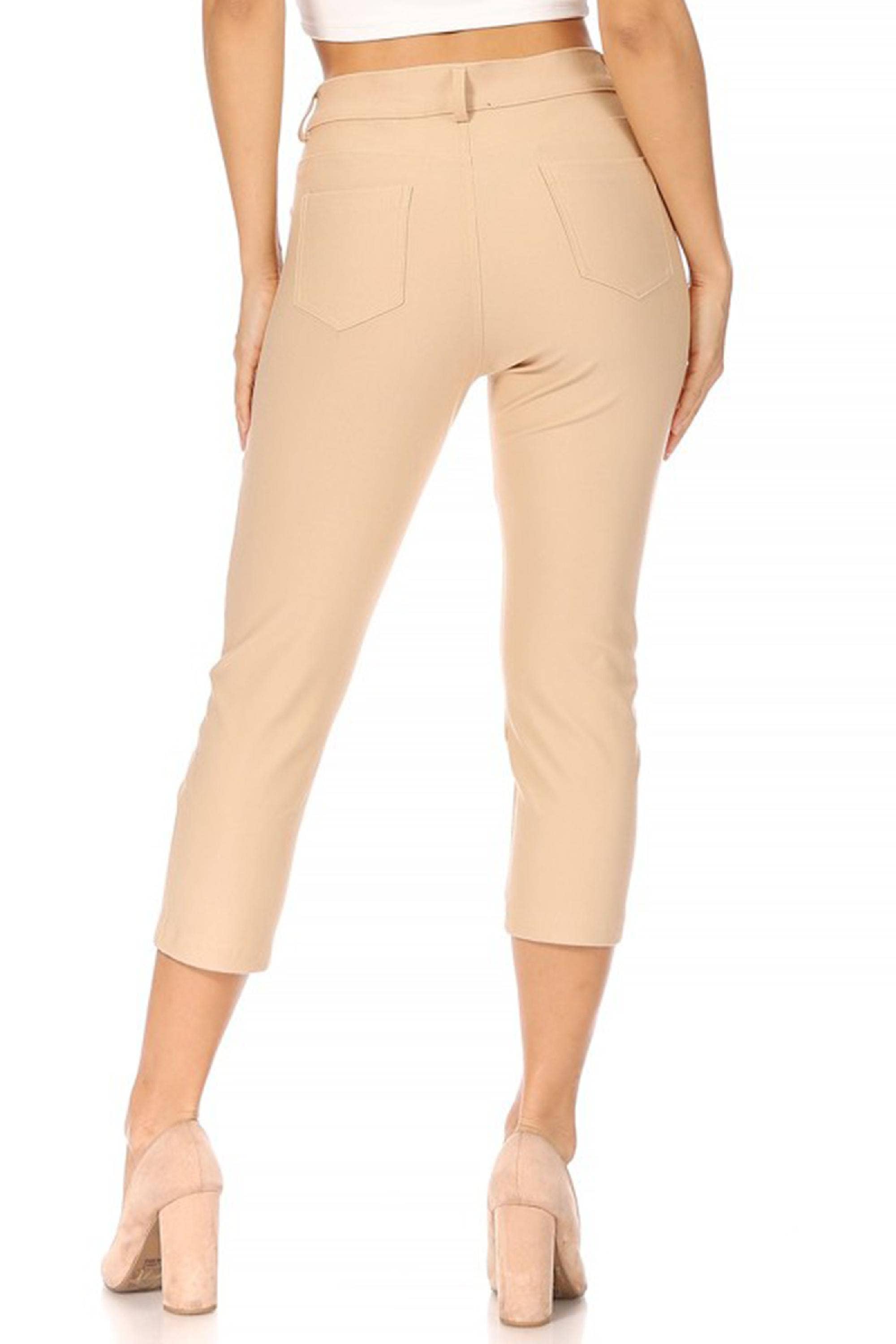 MOA COLLECTION - Wholesale Pants - Women's - Women's Casual Comfy Slim Pocket Jeggings Capri Pants6