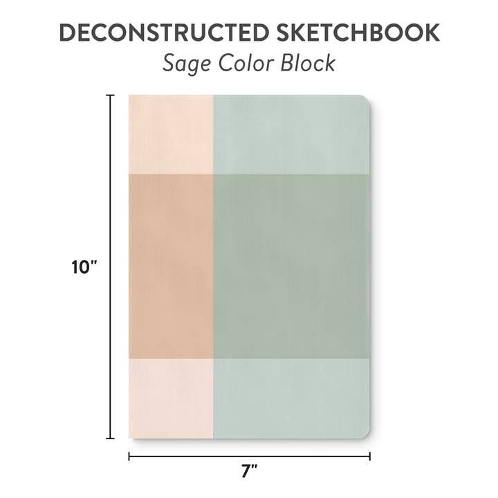 Studio Oh! - Wholesale Sketchbook/Sketchpad - Sage Color Block Deconstructed Sketchbook3