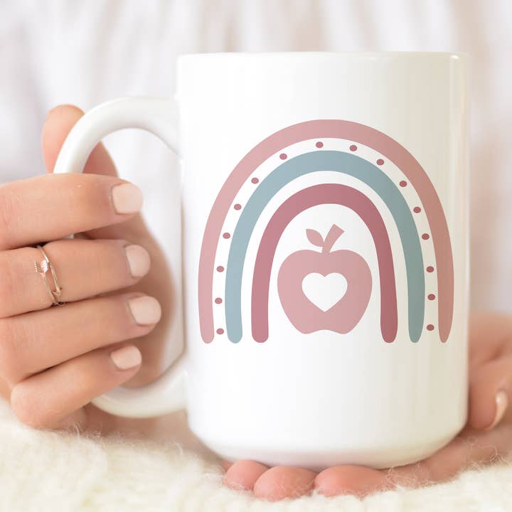 TEACHER APPLE RAINBOW (MULTIPLE STYLES) VALENTINES DAY for wholesale by From Us To You Co. Handmade Goods