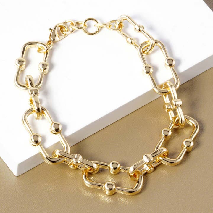 Gold Dipped Hardware Metal Chain Bracelet
for wholesale by Sensibling Corp.