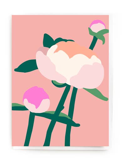Carte de vœux colorée avec pivoines pour tous les jours pour la vente par Noi Publishing