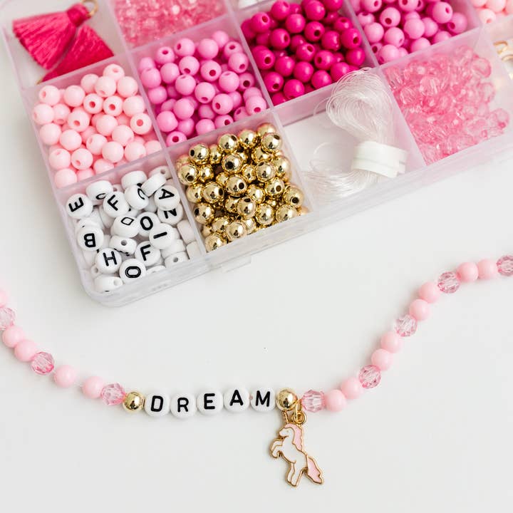 Unicorn Dreams DIY Stretchy Bracelet Craft Kit for wholesale by Stacked Sweetly