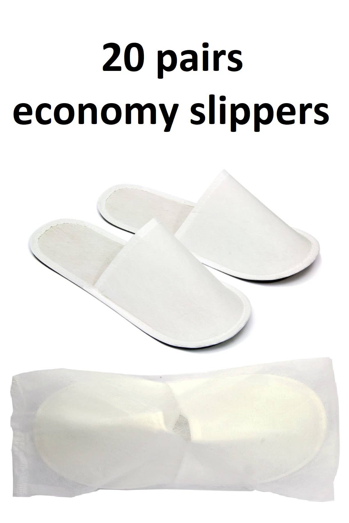 Supplyity - Vente Chaussons – unisexe - Chochili 20 paires de pantoufles jetables non tissées emballées en tissu pour invités de mariage Airbnb Spa Adulte Homme Femme Taille 10-11, Blanc2