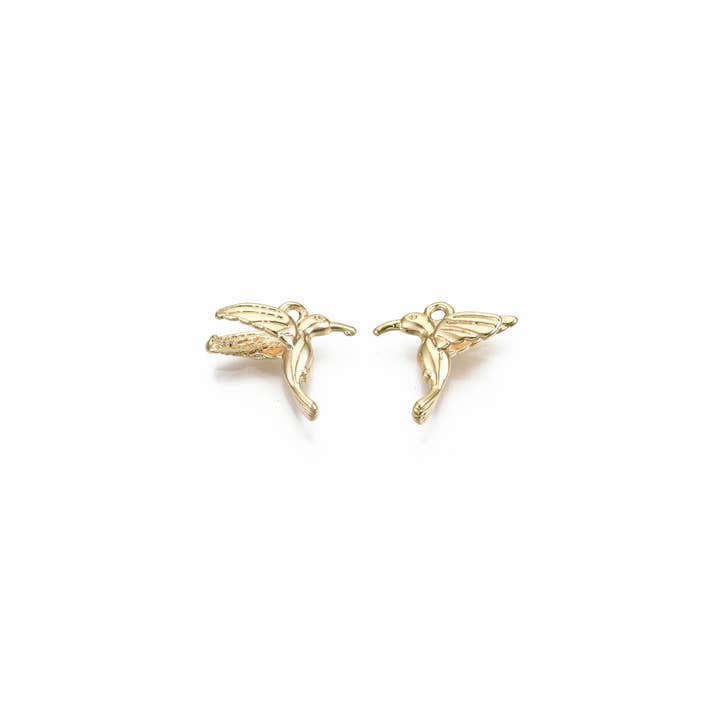 The Charm Bar Company - Wholesale Individual Charm/Pendant - Gold Hummingbird Charm
