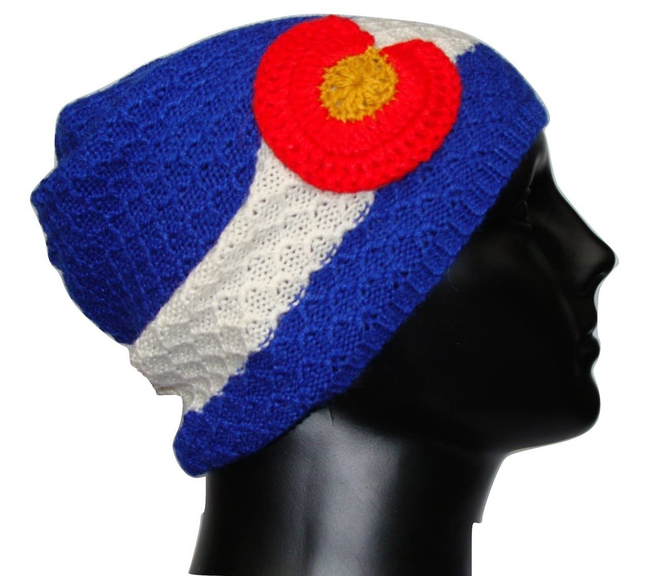 Sanyork Fair Trade - Wholesale Beanie - Women's - Colorado Flag Beanie Hand Knit 100% Alpaca Artisan Made