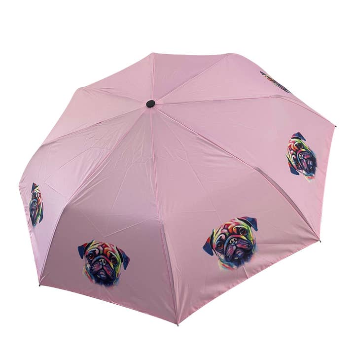 Multi Pug Dog Print Umbrella (Short) for wholesale on Faire0