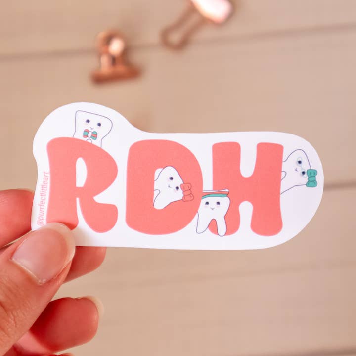 Adesivo dentale RDH per la vendita all'ingrosso da parte di Purrfect Little Art