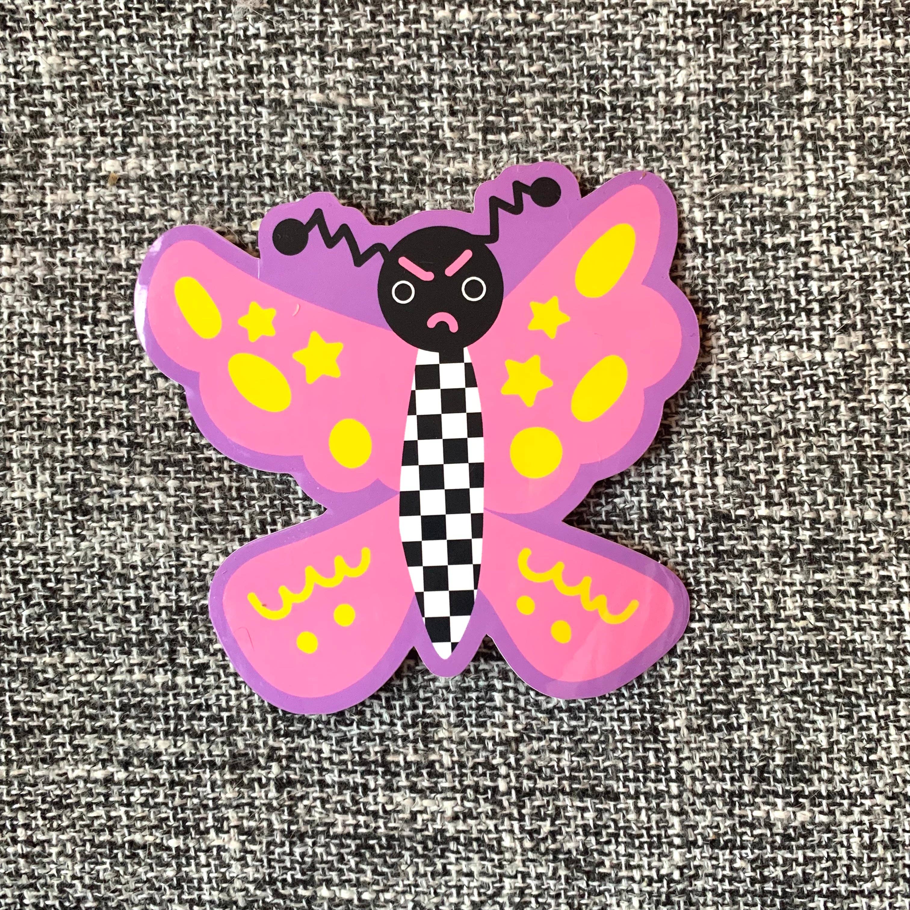 Peach Beast - Wholesale Sticker - Grumpy Butterfly Vinyl Sticker1