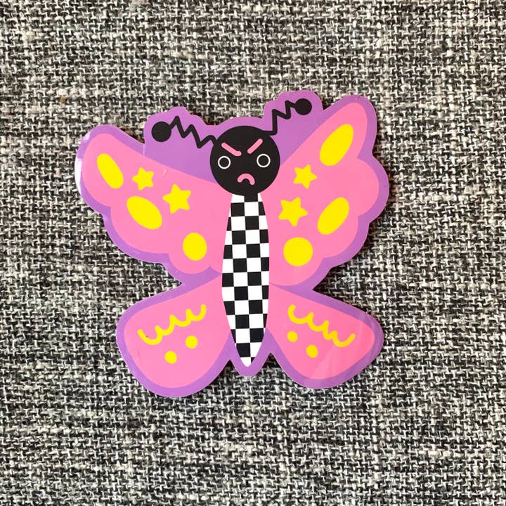 Peach Beast - Wholesale Sticker - Grumpy Butterfly Vinyl Sticker1