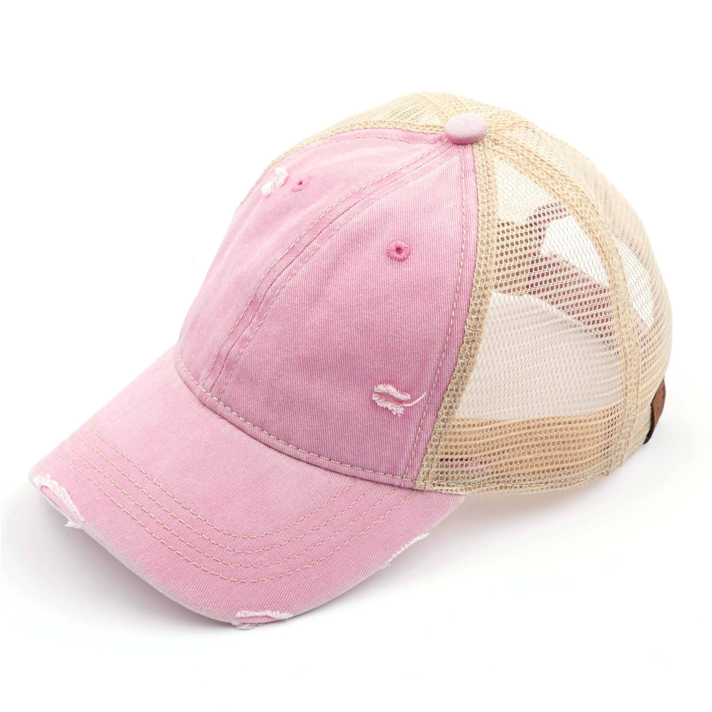Hana - Wholesale Baseball Cap - Women's - C.C Distressed Washed Mesh Back Baseball Cap5