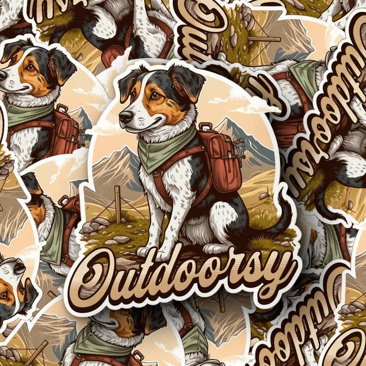 PiggyPrintStickers - Wholesale Sticker - Outdoorsy Dog Sticker | Dog Vinyl Sticker | Dog Stickers2