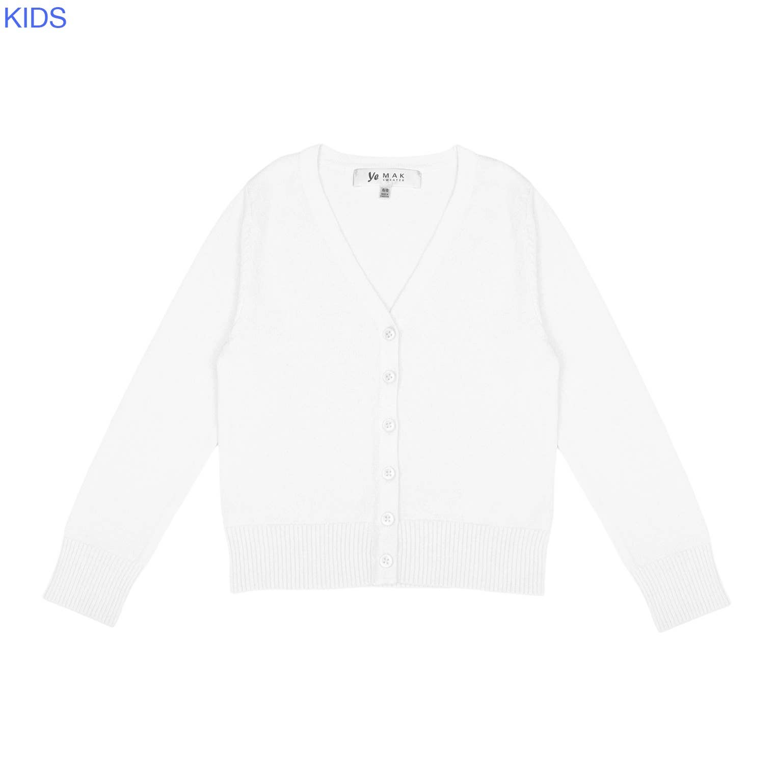 Mak - Wholesale Cardigan - Kids - Girl's Long Sleeve V neck Sweater Cardigan MK5178KID39