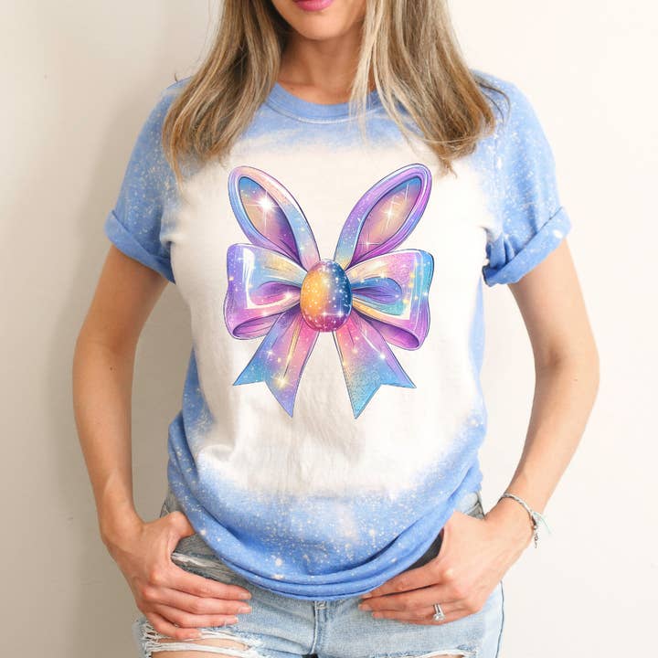 Coquette de Pâques avec nœud - T-shirt de Pâques délavé pour la vente par Hello Gorgeous Apparel