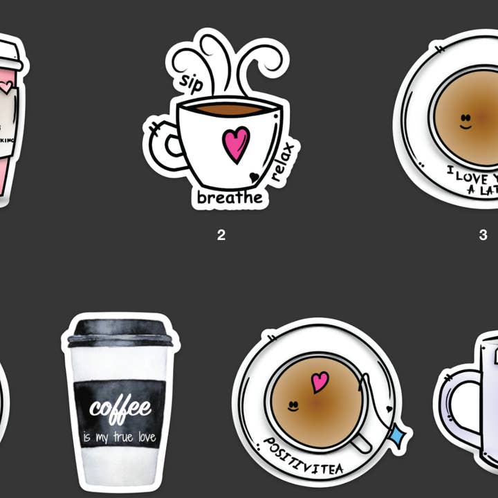 Sticker Pack - Coffee & Tea for wholesale by Little Smarties YYC