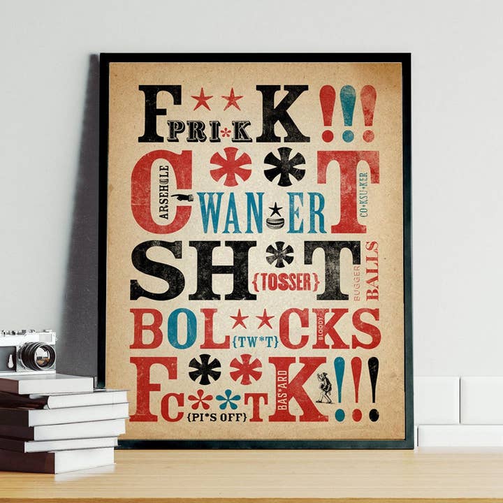 Letterpress Svära Print | Förbannelse Ord Wall Art för wholesale av INK & SONS