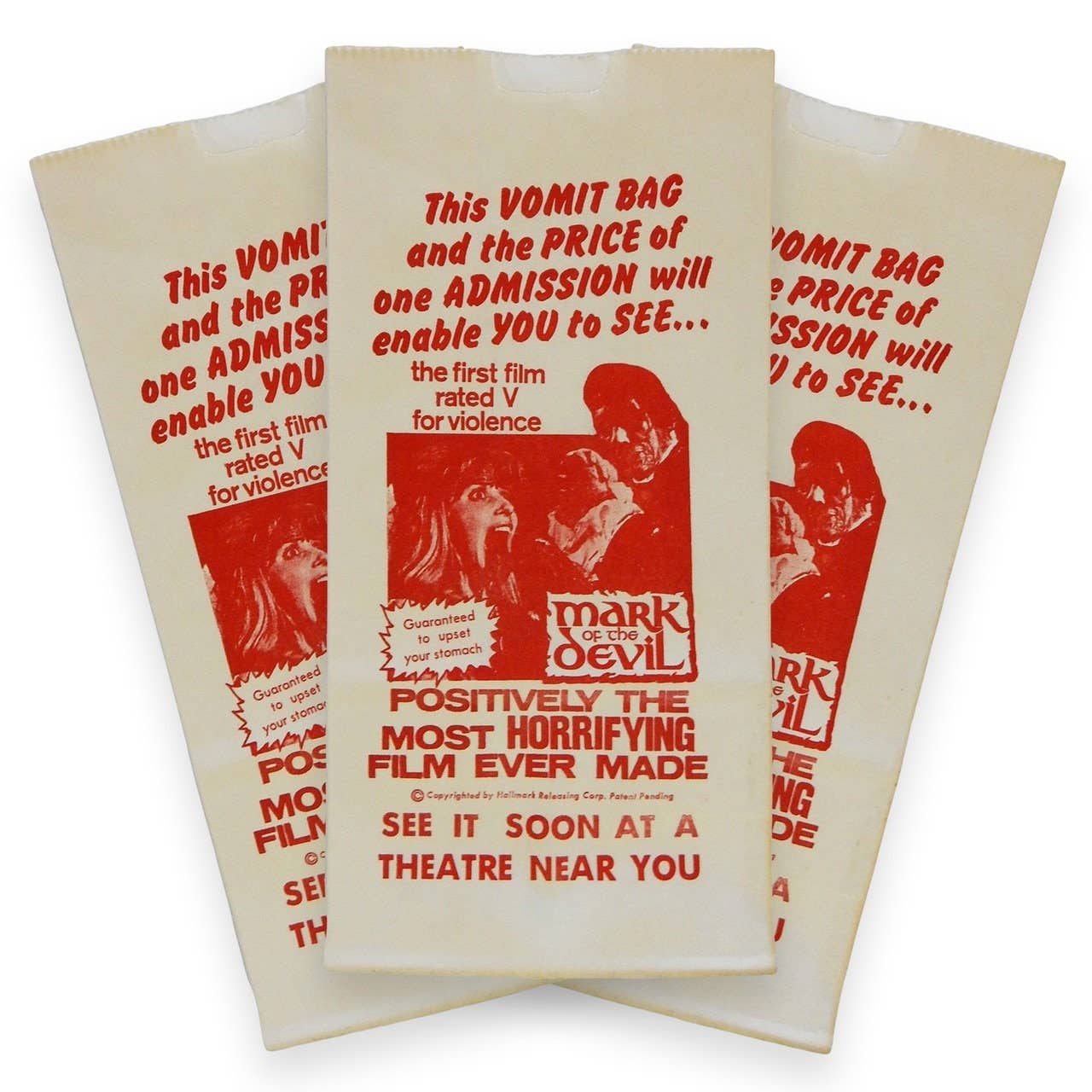 Hungry Ghost Press - Wholesale Gag Gift/Novelty Gift - Vintage 'Mark of the Devil' Vomit Bag0