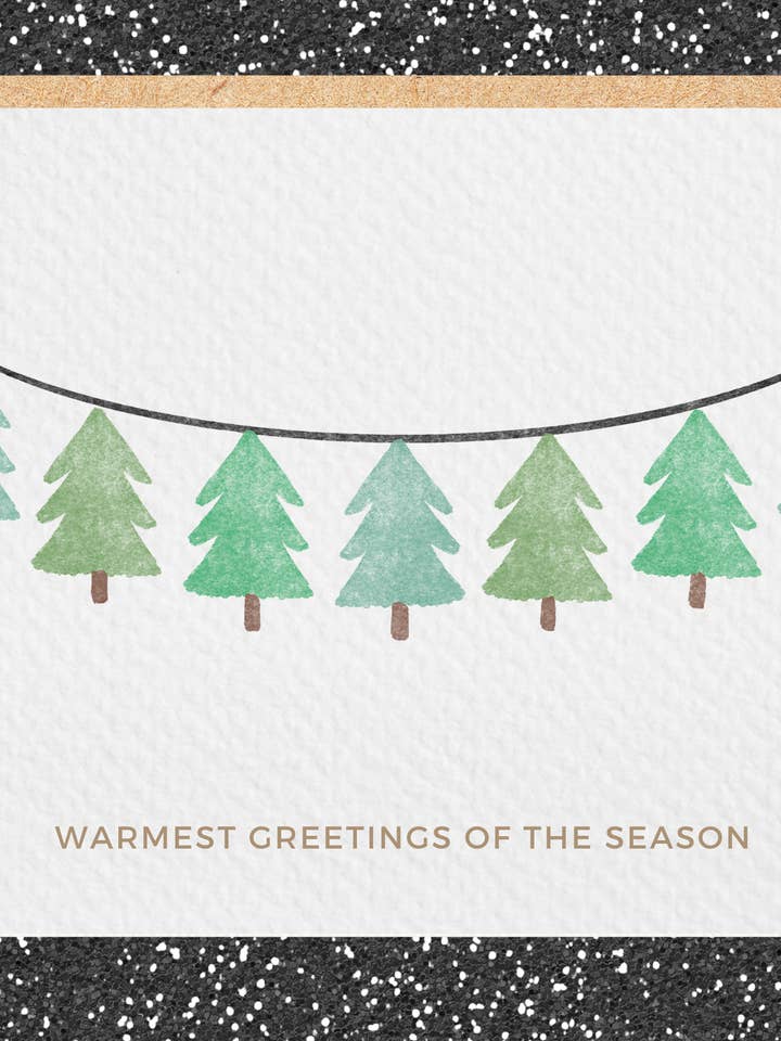 Guirlande de cartes « Warmest Greetings » faite main. Comprend une enveloppe pour la vente par Paper Kuts