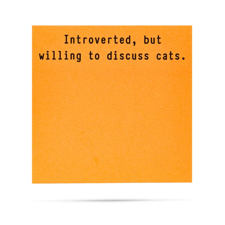 Introvertido, pero dispuesto a hablar de gatos | blocs de notas adhesivas para venta al por mayor de ellembee gift