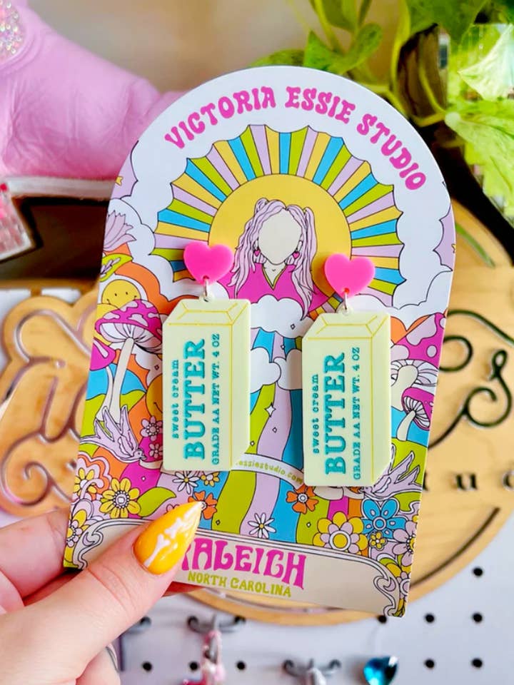 Sweet Cream Butter Earrings for wholesale by Victoria Essie Studio