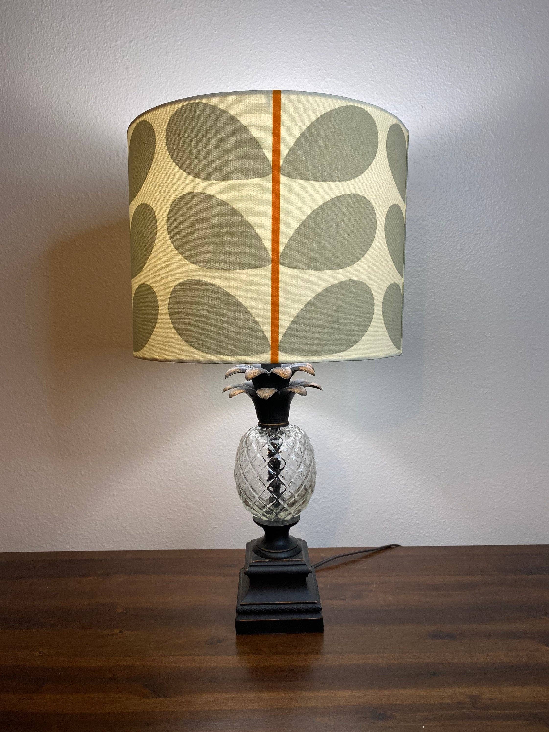LouSeal Handmade Lampshades - Wholesale Lamp Shade - Orla Kiely Warm Gray & Orange Handmade Lampshade4