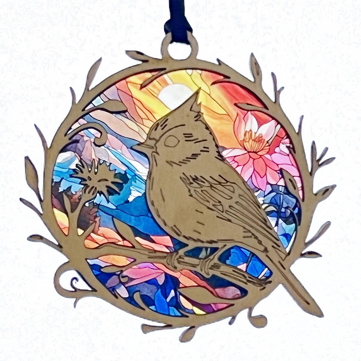 Squirrel Tacos Papercuts - Wholesale Ornament - Tufted Titmouse Bird Lover Ornament -Holiday Suncatcher Gift0