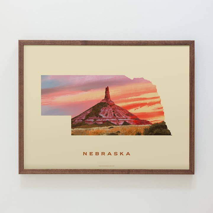 Gravure Chimney Rock du Nebraska pour la vente par 50 States of Beauty