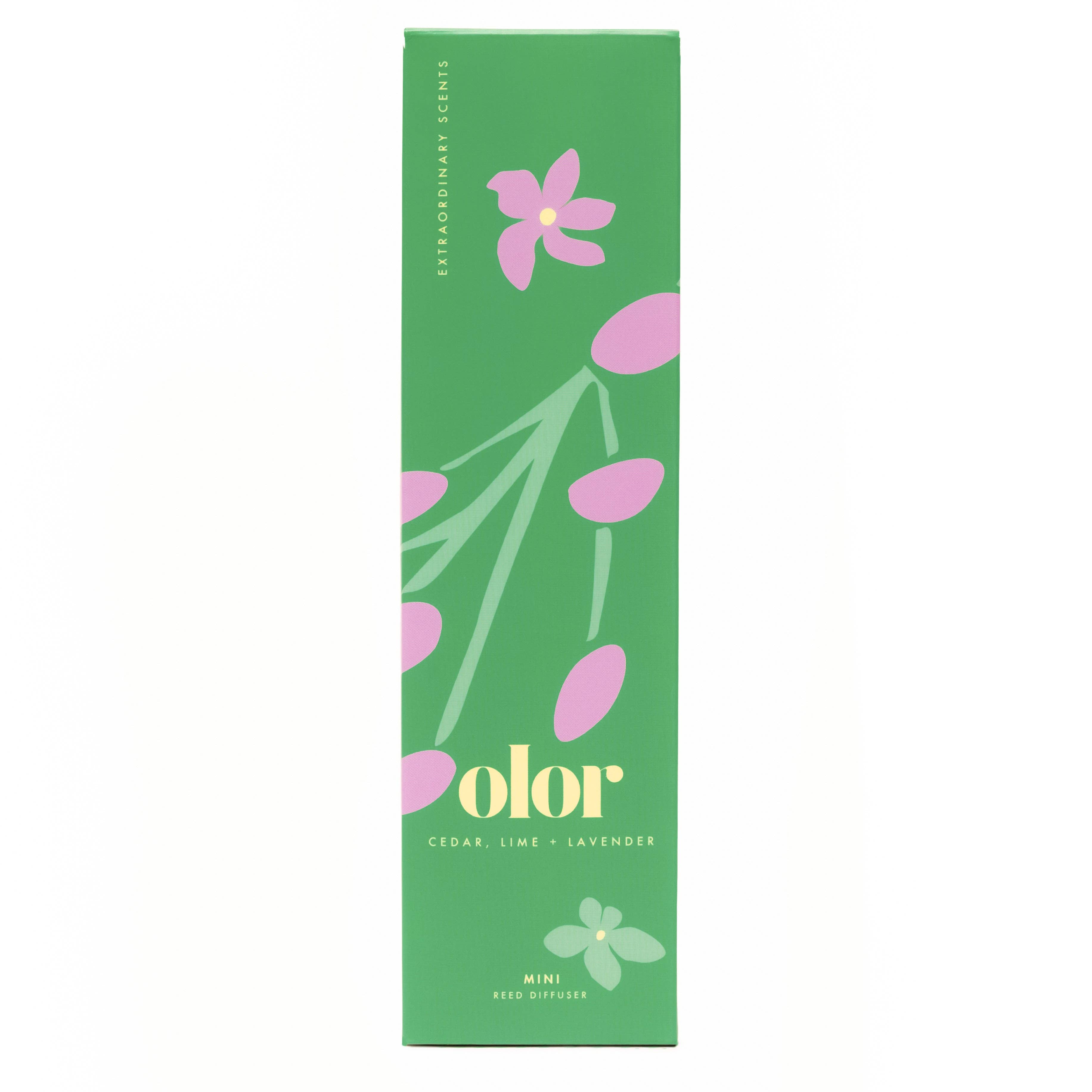 OLOR – wholesale Reed diffuser – Cedar, Lime + Lavender Mini Reed Diffuser4