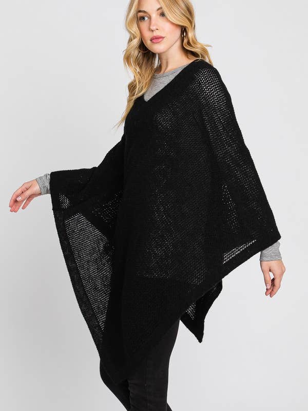Shop Neighbors - Wholesale Poncho - Women's - SOLID LOOSE KNIT PONCHO8