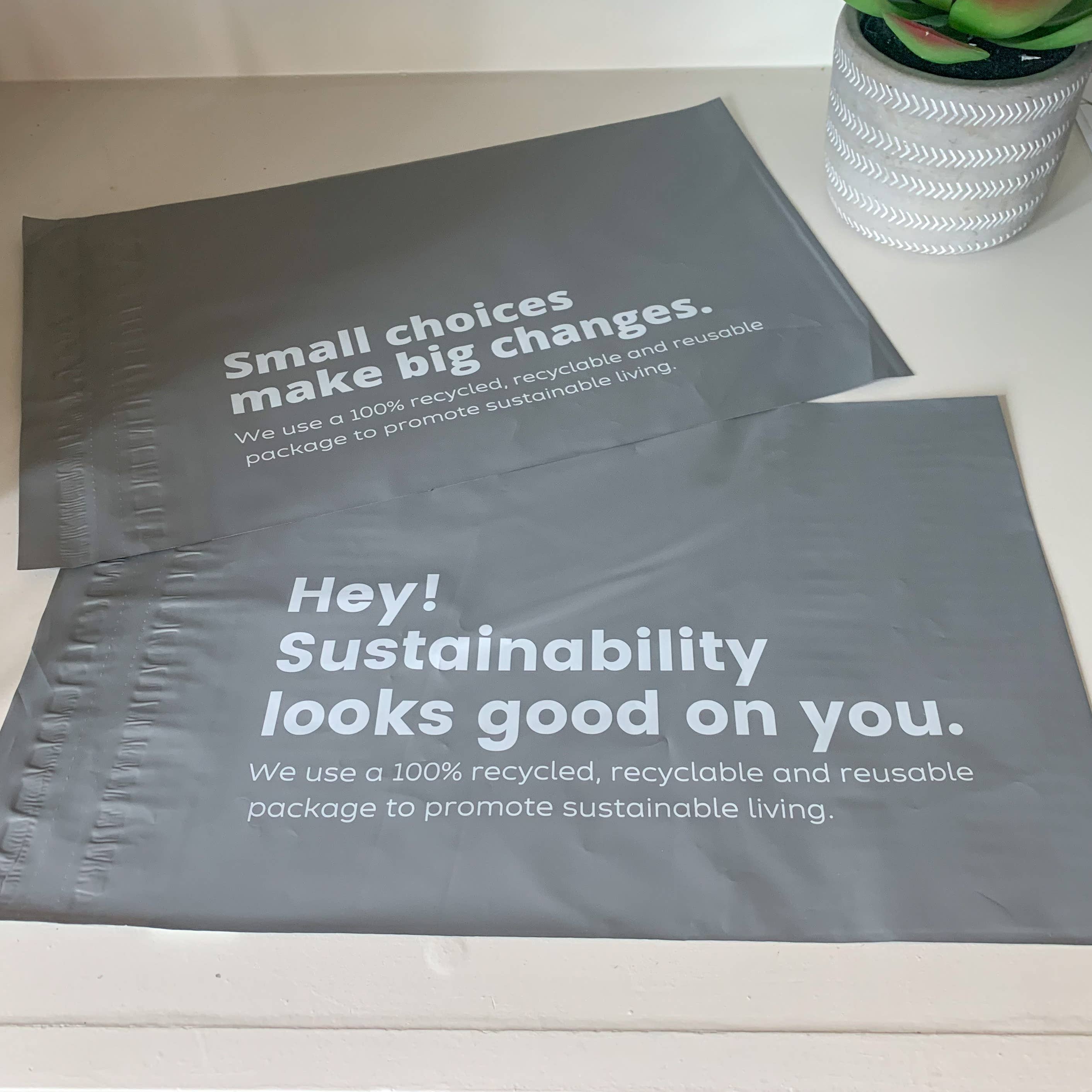Last Straw – wholesale Envelopes – 10X 13 Eco-friendly Recycled Poly Mailers-Small Choices Gray6