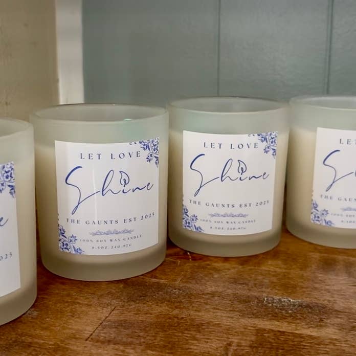 Wedding Party, Engagement, Wedding Candle - Personalized for wholesale by My Mothers Flame Candle Company