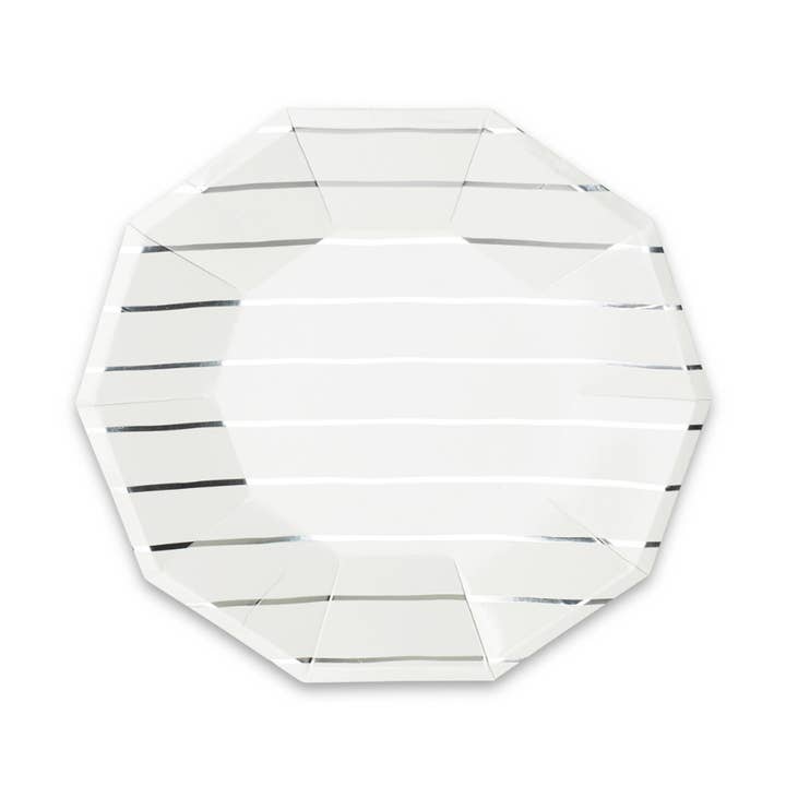 Jollity & Co. + Daydream Society - Wholesale Disposable plate - Frenchie Metallic Striped Large Plates - 8 Pk.2