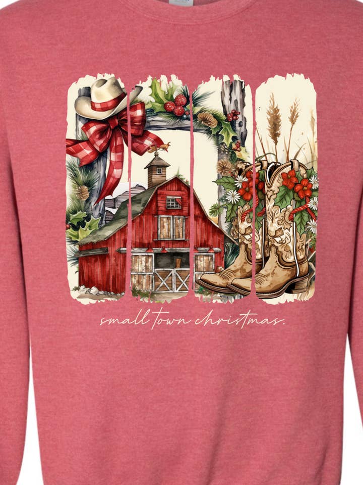 Kiki's Boutique - Wholesale Graphic Sweatshirt - Women's - Vintage Small Town Christmas Crewneck Sweatshirt 3