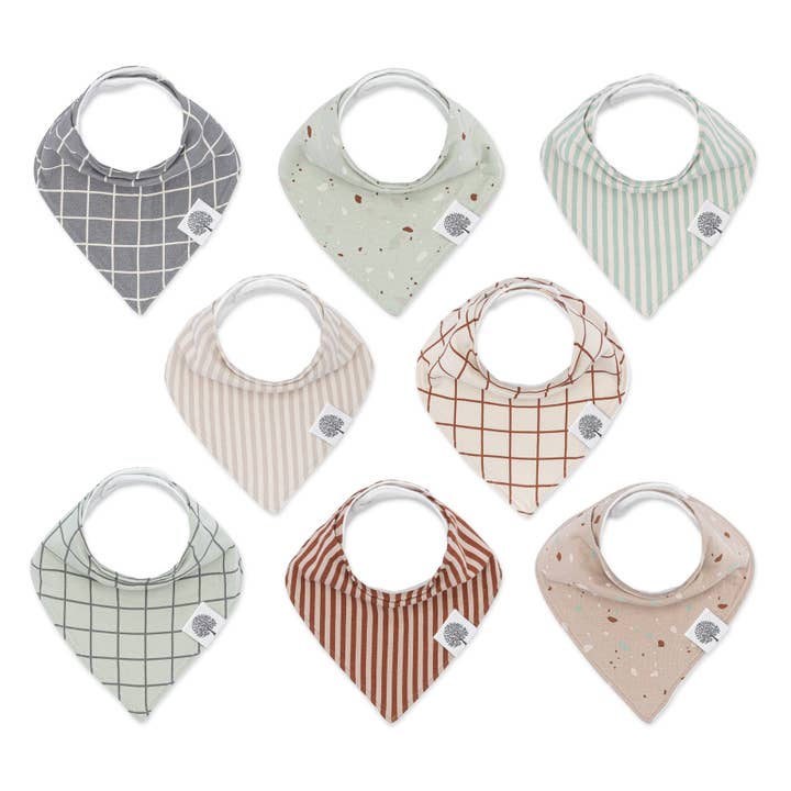 Parker Baby Co. - Wholesale Bandana Bib - Clay Bandana Bib Set (8 pack)