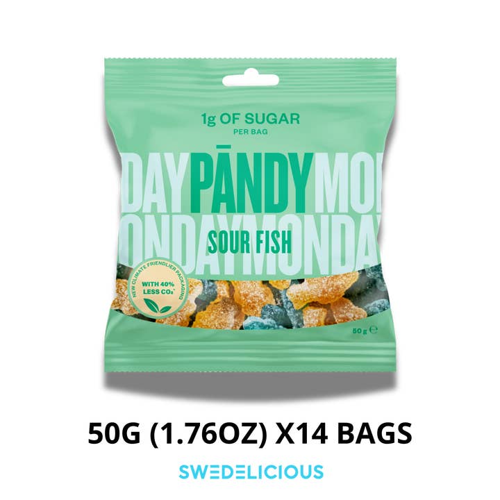 Swedelicious - Swedish Candy - Wholesale Gummy - PANDY - Sour Fish - Swedish Candy Bags
