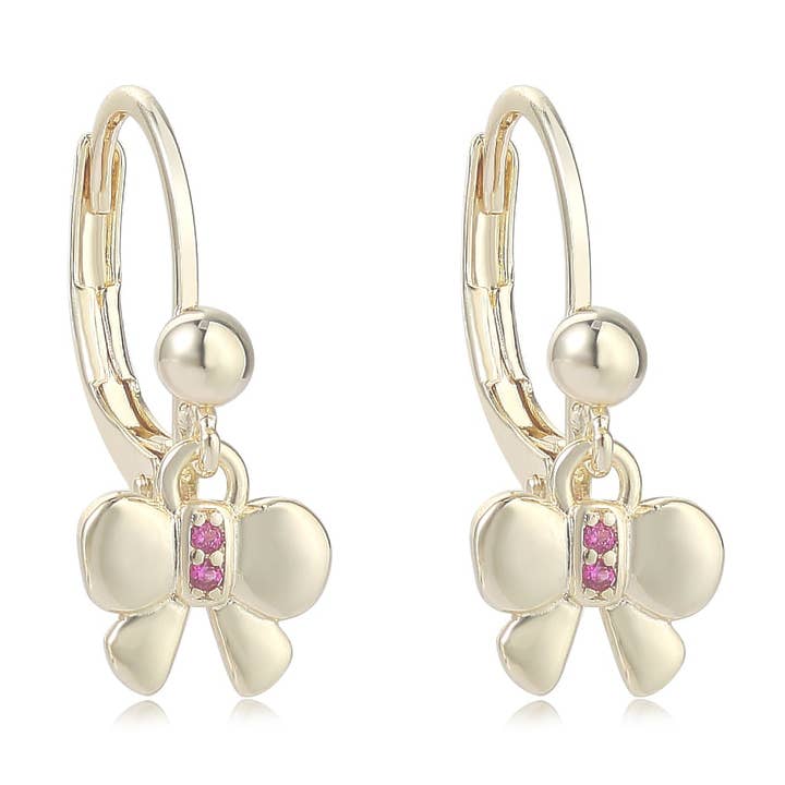 Gold Bow Lever Back for wholesale by The Tiny Gem