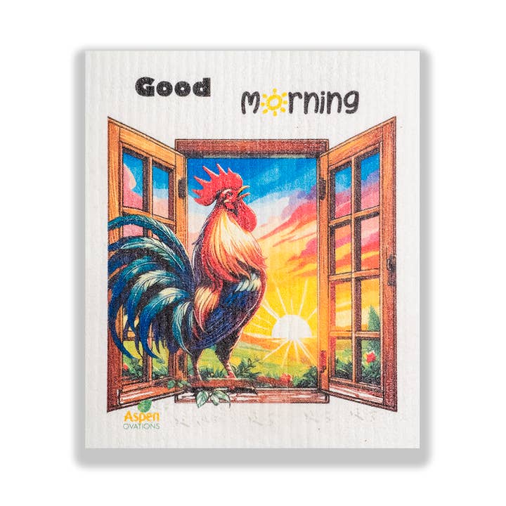 Strofinaccio svedese ecologico con gallo che canta per la vendita all'ingrosso da parte di AspenOvations