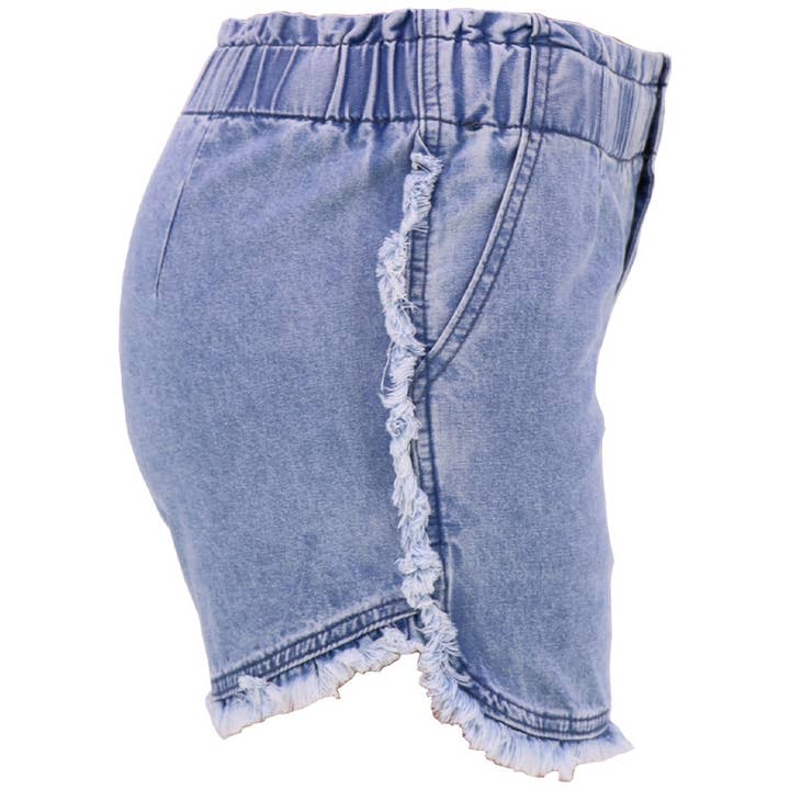 Rosa Clothing - Wholesale Shorts - Women's - Summer stretch high waist denim shorts
