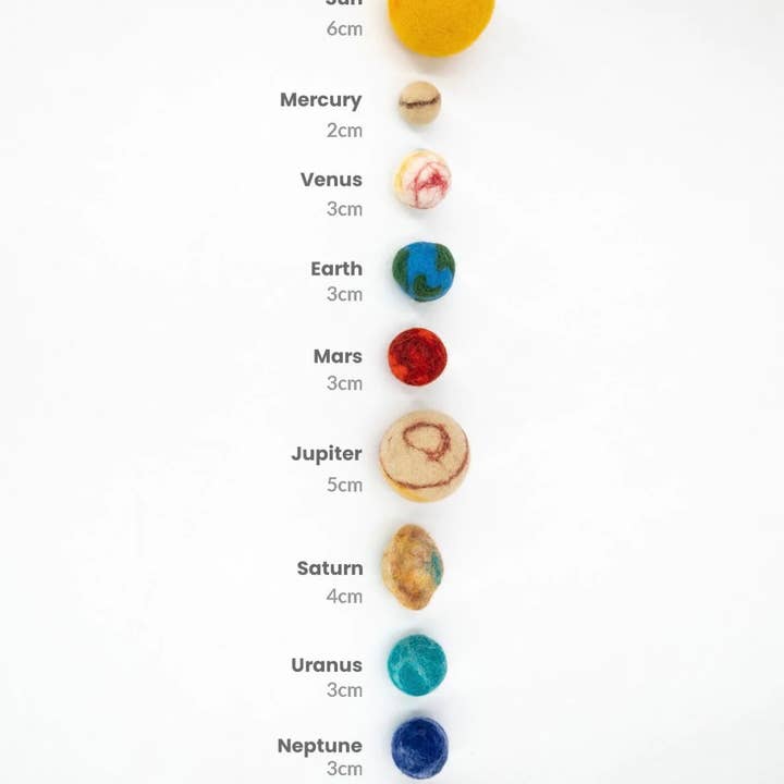 Sewing Seeds Play - Wholesale Toy Set - Kids - Felt Planet Set Of Ten - With Drawstring Storage Bag6