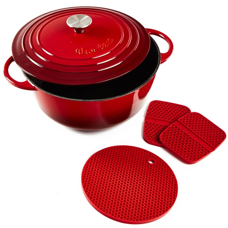 Cast Iron Wok with Silicone Lid - Uno Casa